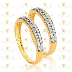 Par de Aparadores em ouro modelo duplo meio aro de pedras AP001