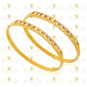 Par de Aparadores em ouro modelo pequeno com 22 pedras AP013