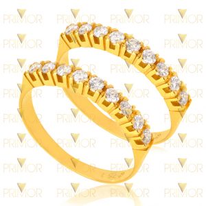 Par de Aparadores em ouro modelo tradicional com 18 pedras AP015