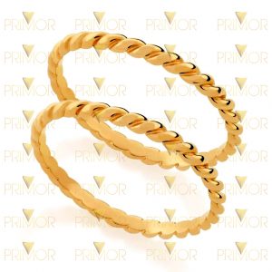 Par de Aparadores em ouro torcido e entrelaçado AP002