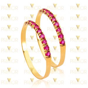 Par de Aparadores em ouro tradicional com 18 rubis AP016