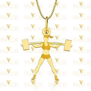 Pingente em ouro modelo CrossFit Academia feminino PG060