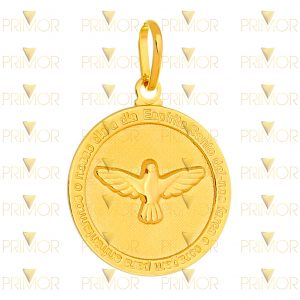 Pingente em ouro tipo placa redonda Espírito Santo PG017