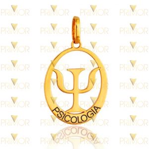 Pingente em ouro curso de psicologia com gravação laser PG050