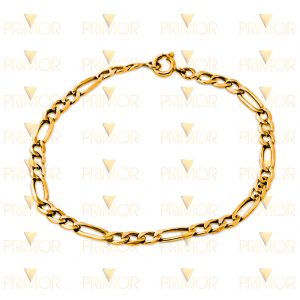 Pulseira em ouro modelo Grumet 3x1 de 20cm PS005