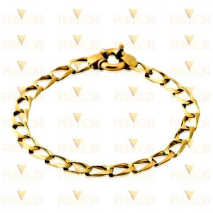 Pulseira em ouro modelo Grumet larga com 21cm PS003