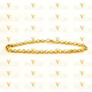 Pulseira em ouro modelo Portuguesa Oca de 19cm PS010