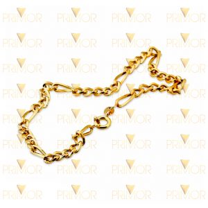 Tornozeleira em ouro modelo Grumet 5x1 maciça TN003