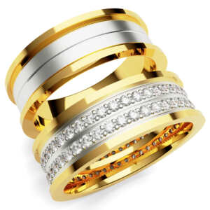 Par de Alianças em ouro modelo Jade Vine estilo Bvl AL080