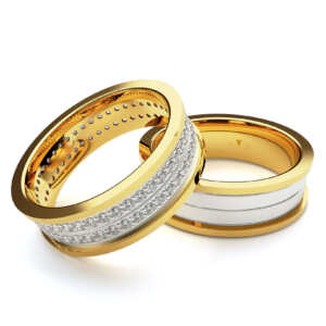 Par de Alianças em ouro modelo Jade Vine estilo Bvl AL080