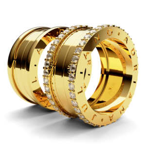 Par de Alianças em ouro modelo estilo Bvl com Mola AL082