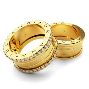 Par de Alianças em ouro modelo estilo Bvl com Mola AL082