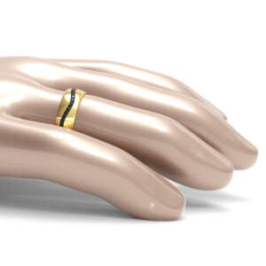 Par de Alianças em ouro modelo Amaranto Ródio Negro AL083