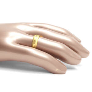 Par de Alianças em ouro modelo Double com frisos AL087