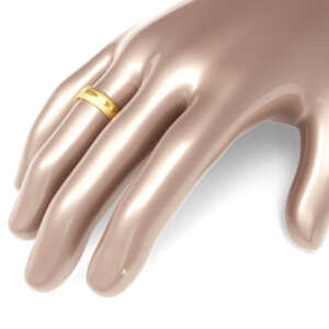 Par de Alianças em ouro modelo Double com frisos AL087