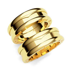 Par de Alianças em ouro modelo estilo Bvl Pequena AL084