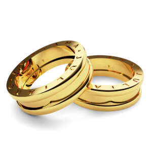 Par de Alianças em ouro modelo estilo Bvl Pequena AL084