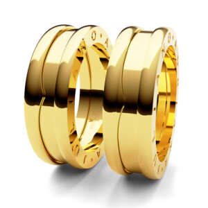 Par de Alianças em ouro modelo estilo Bvl Pequena AL084