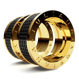 Par de Alianças em ouro modelo Noir Ródio Negro AL086