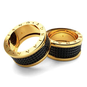 Par de Alianças em ouro modelo Noir Ródio Negro AL086