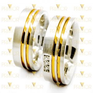 Aliança comemorativa para aniversário de bodas com Frisos BD009