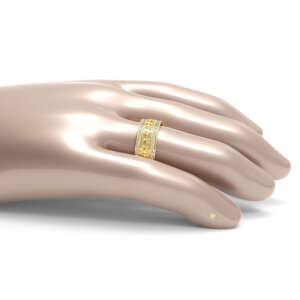 Par de Alianças em ouro modelo 3D com Lírios AL091