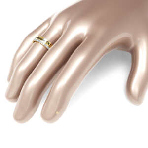 Par de Alianças em ouro modelo Black White nomes AL089