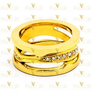 Par de Alianças em ouro modelo estilo Bvl vazada AL090