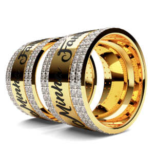 Par de Alianças em ouro modelo Names Gravação AL088