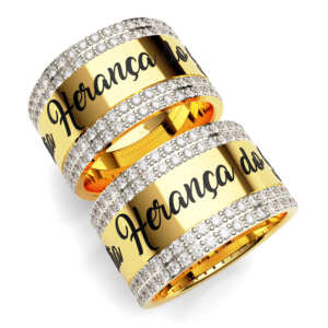 Par de Alianças em ouro modelo Names Gravação AL088
