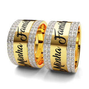 Par de Alianças em ouro modelo Names Gravação AL088