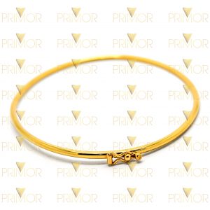 Pulseira em ouro tipo Bracelete fio redondo com trava PS017