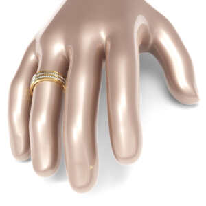 Par de Alianças em ouro modelo Duplo com pedras AL093