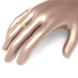 Par de Alianças em ouro modelo Duplo com pedras AL093