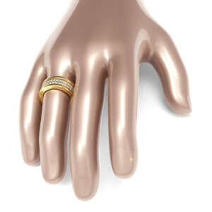 Par de Alianças em ouro modelo estilo Bvl pedras AL092