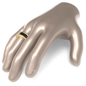 Par de Alianças em ouro modelo estilo Bvl Cerâmica Grande AL096