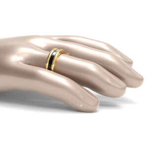 Par de Alianças em ouro modelo estilo Bvl Cerâmica Pequena AL095