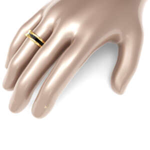 Par de Alianças em ouro modelo estilo Bvl Cerâmica Pequena AL095