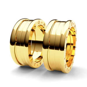 Par de Alianças em ouro modelo estilo Bvl tripla AL094