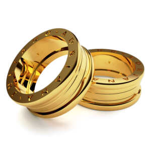 Par de Alianças em ouro modelo estilo Bvl tripla AL094