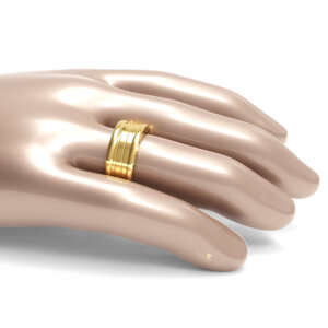 Par de Alianças em ouro modelo estilo Bvl tripla AL094