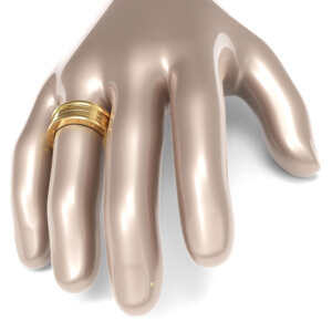 Par de Alianças em ouro modelo estilo Bvl tripla AL094